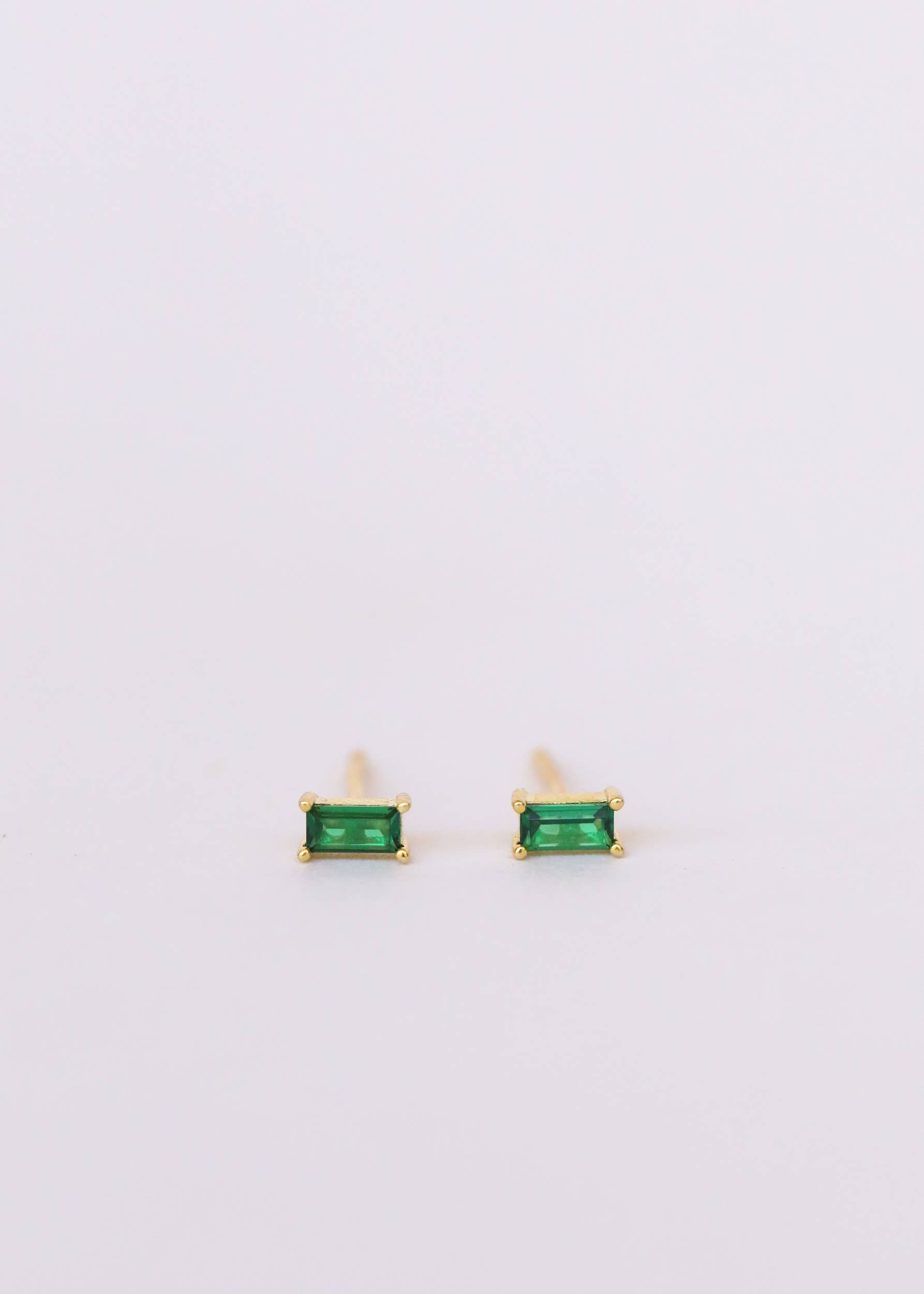 Emerald Baguette Earrings