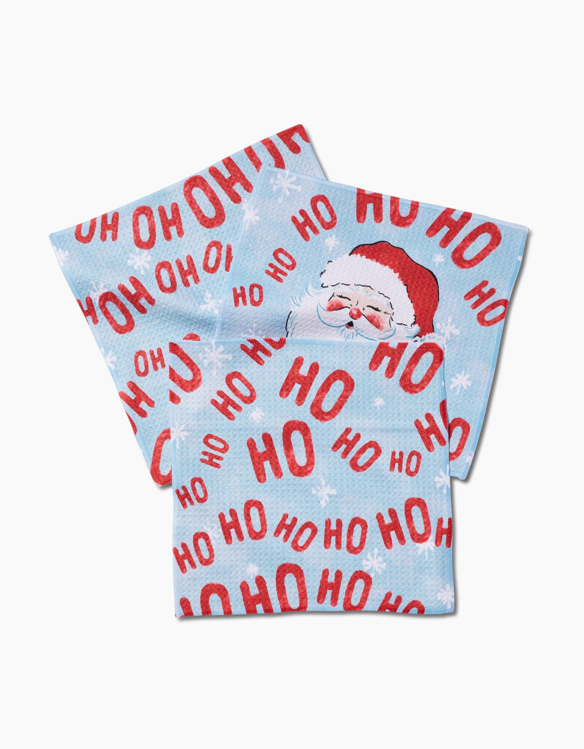 Geometry Merry Santa Claus Dishcloth Set