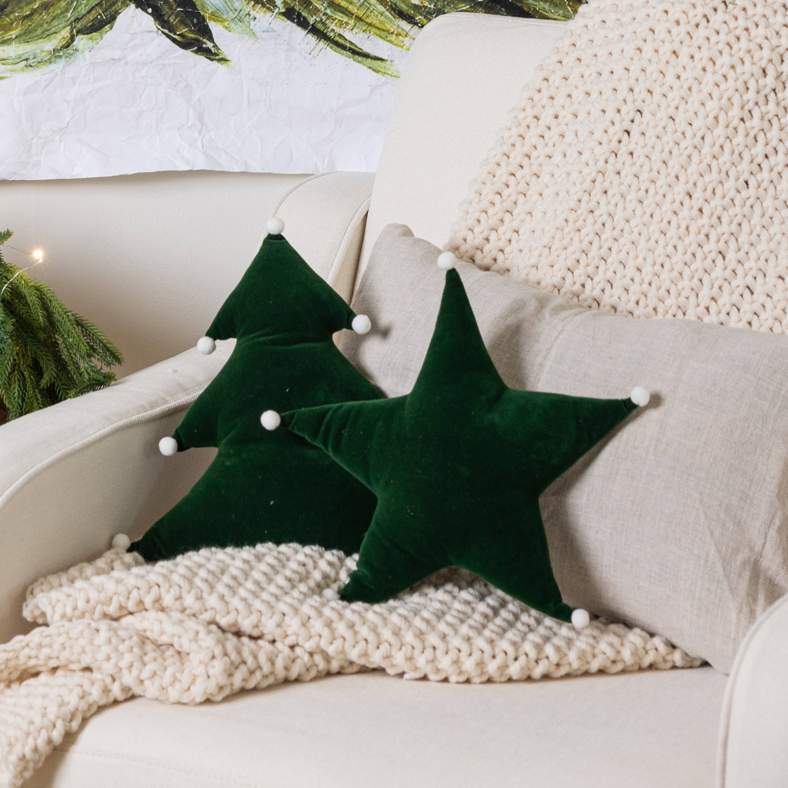 Christmas Small Velvet Shaped Holiday Pillow