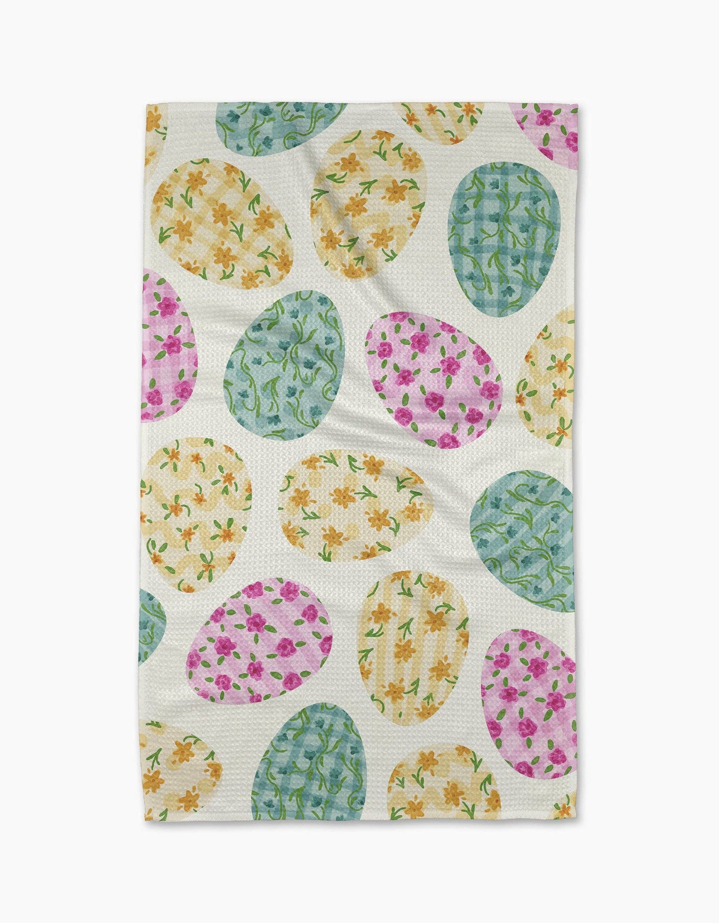 Geometry Colorful Easter Eggs Tea Towel