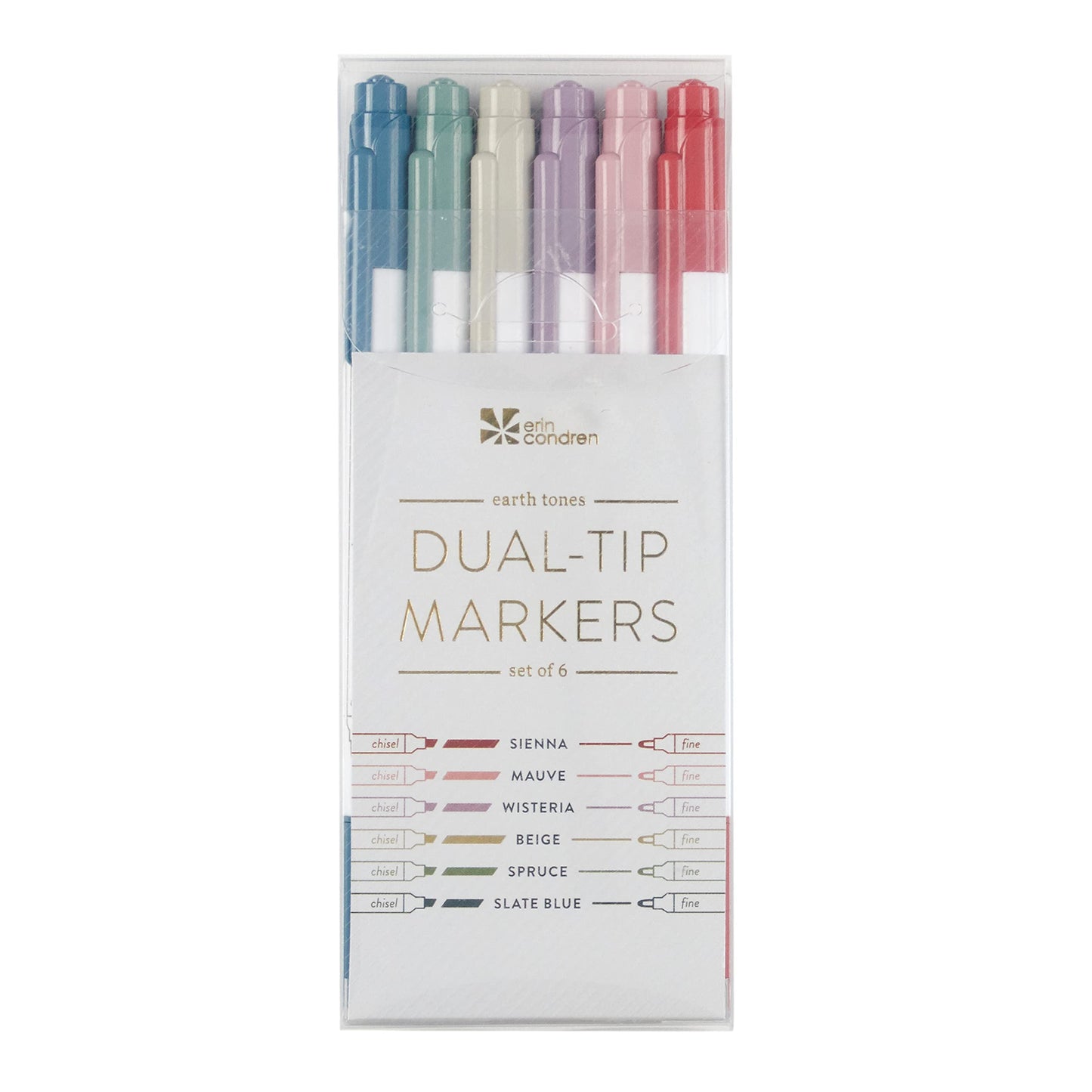 Focused Dual Tip Marker Set 6-pack - Earth Tones