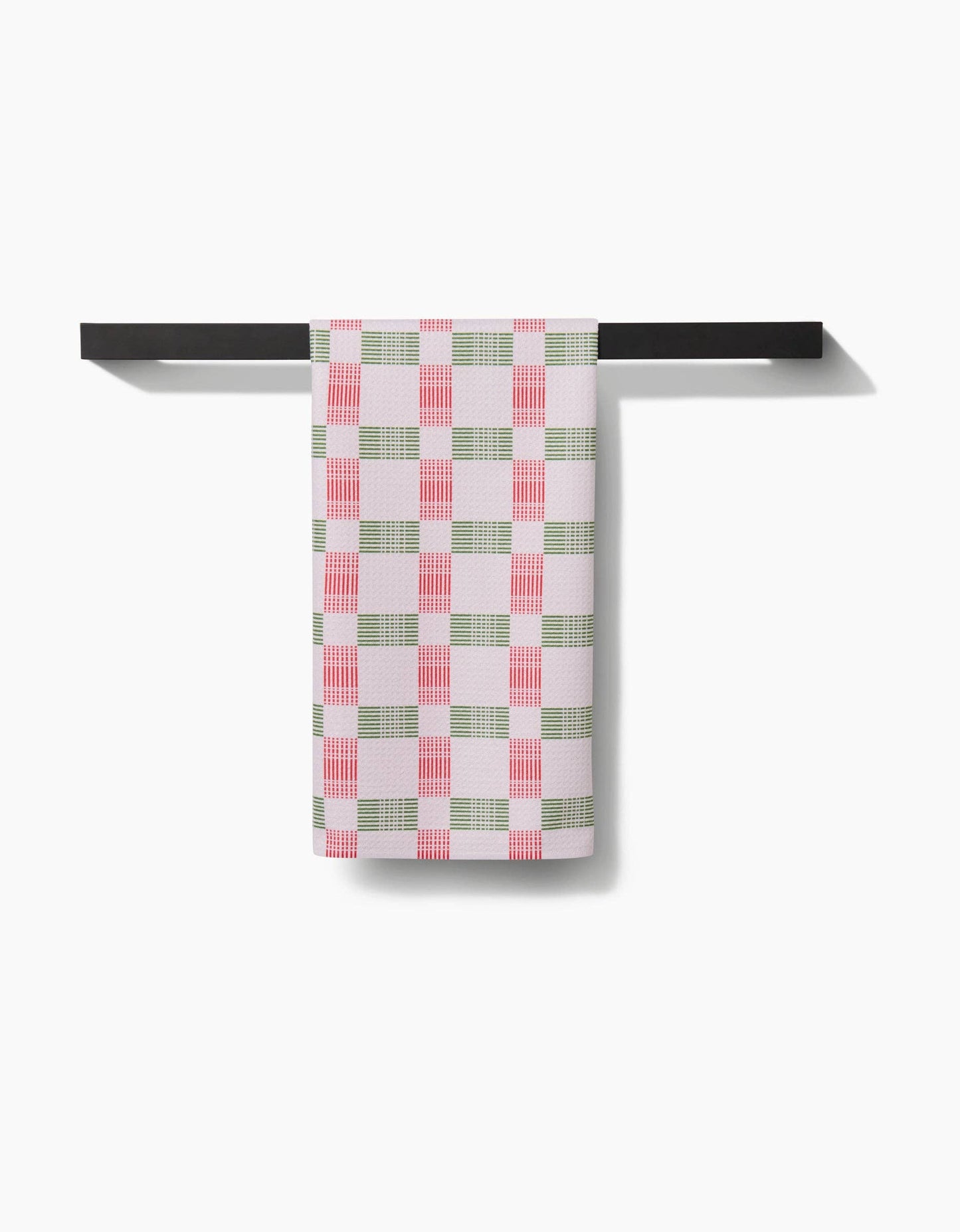 Geometry Be Merry Plaid Tea Towel
