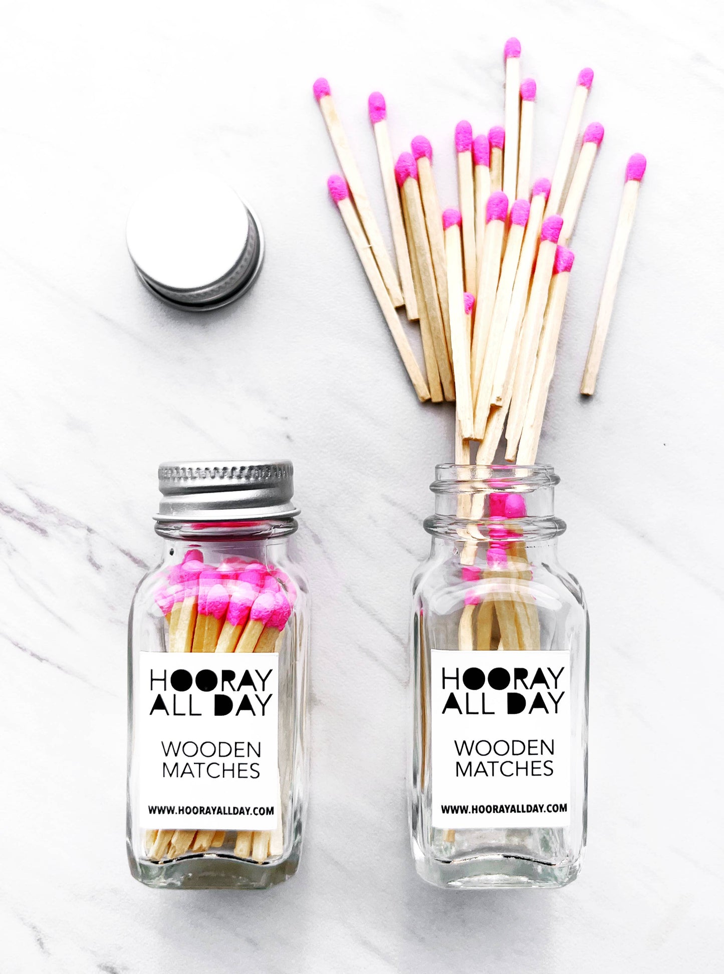 Colorful Wooden Matches In Little Glass Bottle