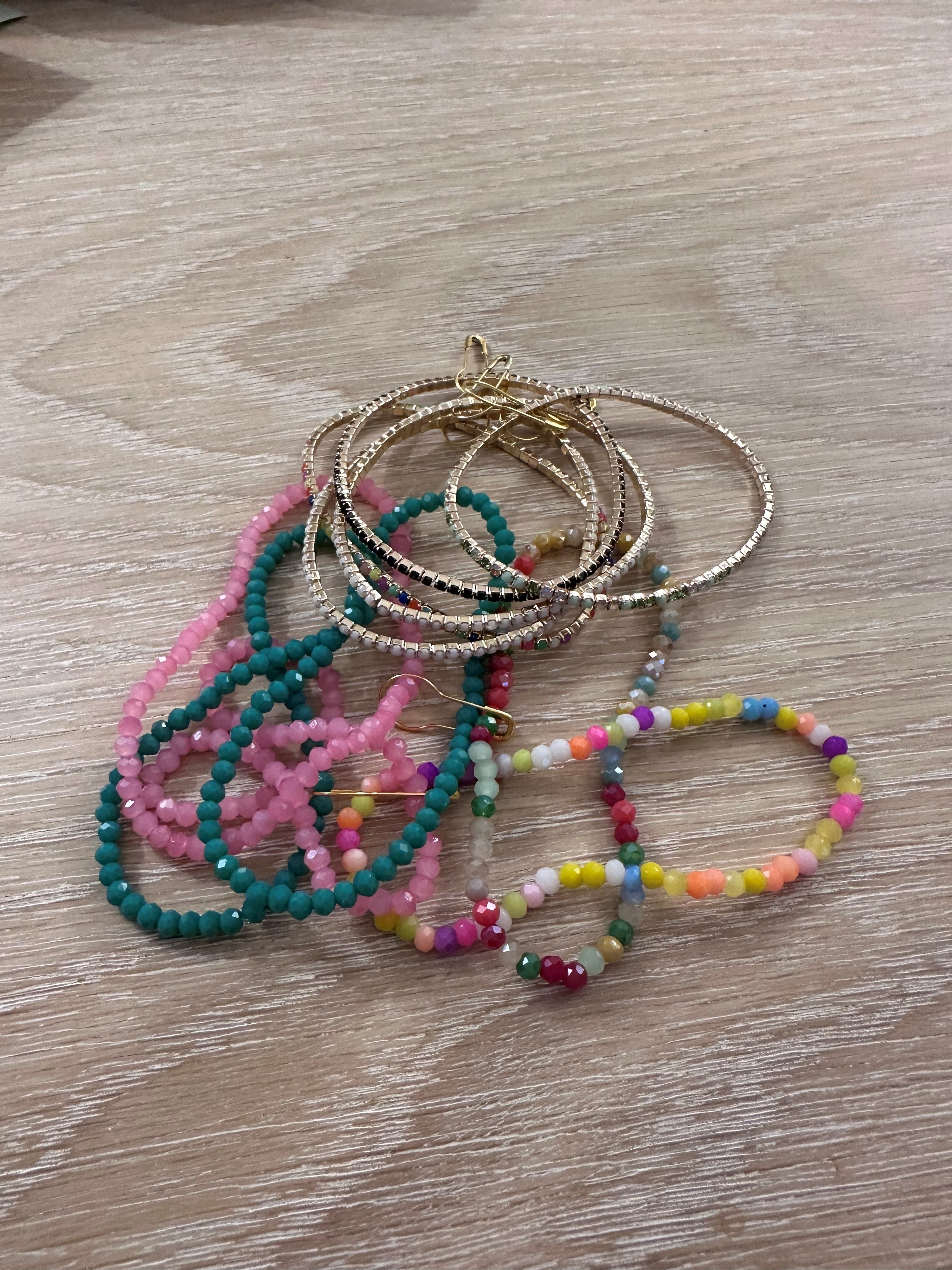 Spring Stretch Bead Bracelet Stack