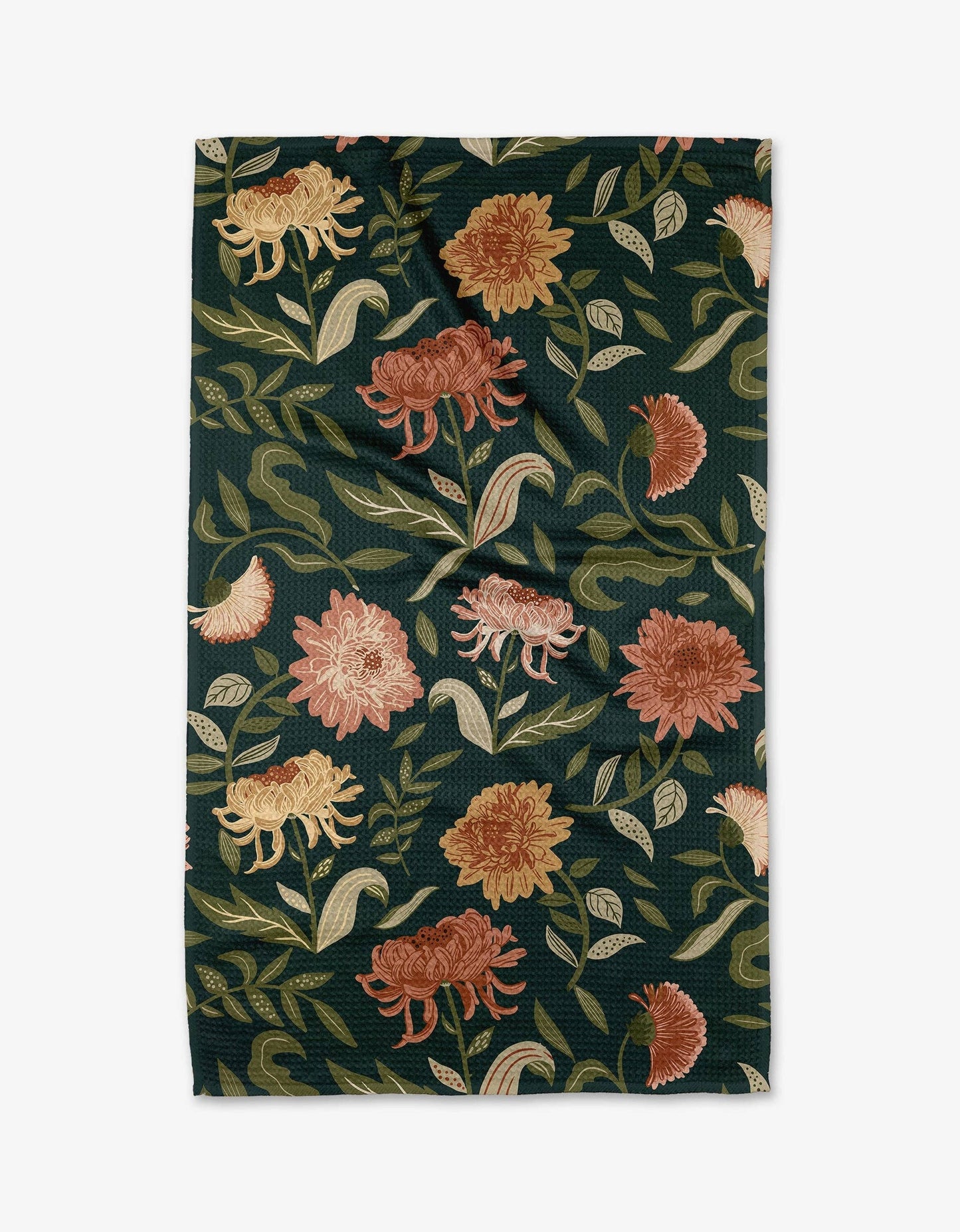 Geometry Chrysanthemums Tea Towel