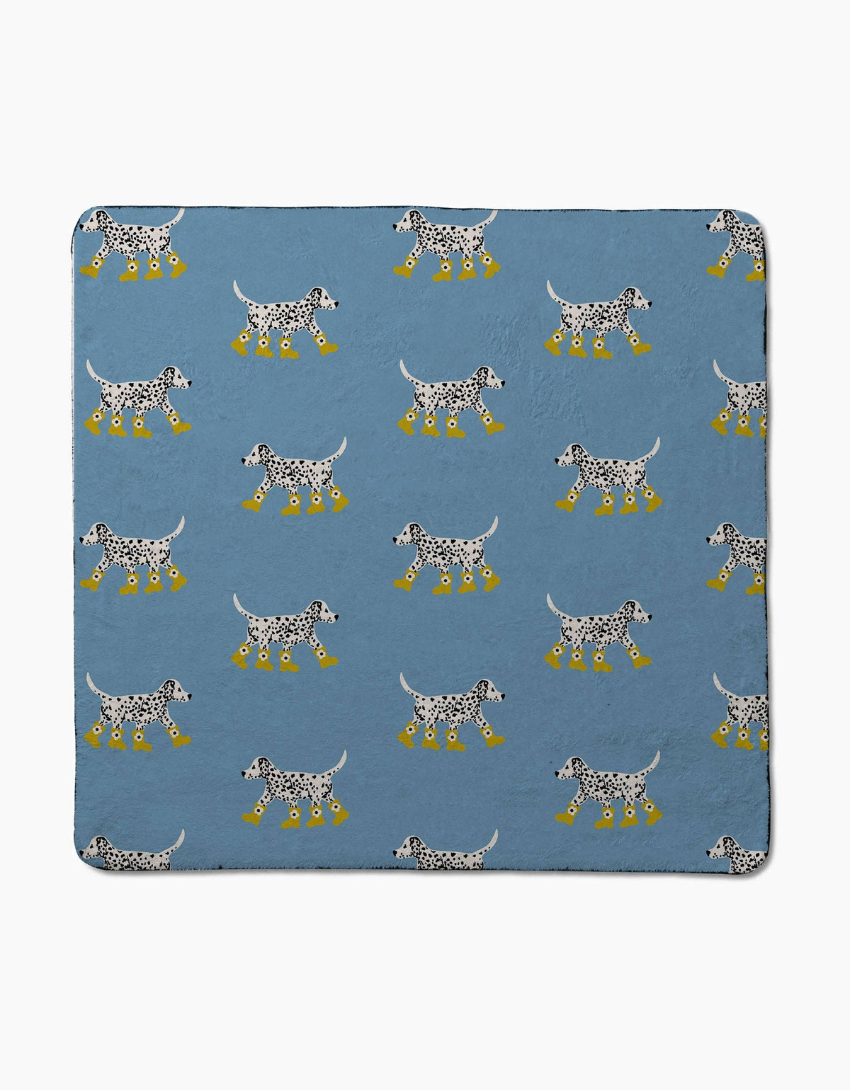 Geometry Dalmatian In Boots Blue Plush Towel