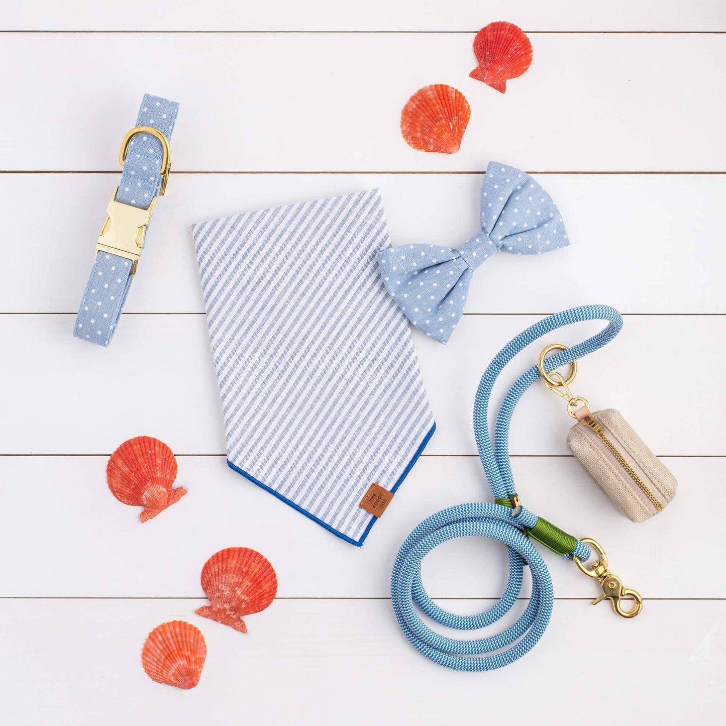 The Foggy Dog Chambray Dots Collar