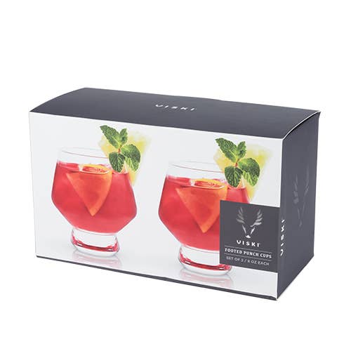 Stackable Crystal Footed Punch Cups