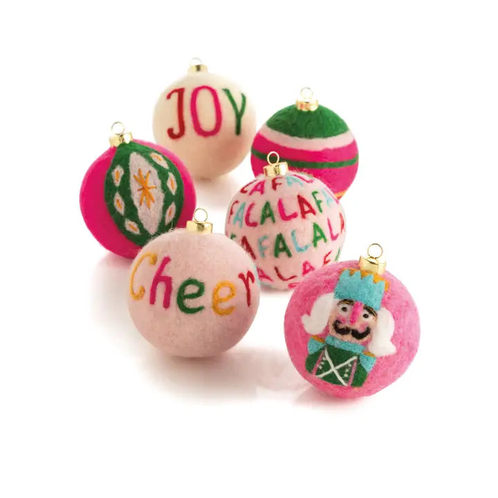 Bright Holiday Felt Ball Ornament