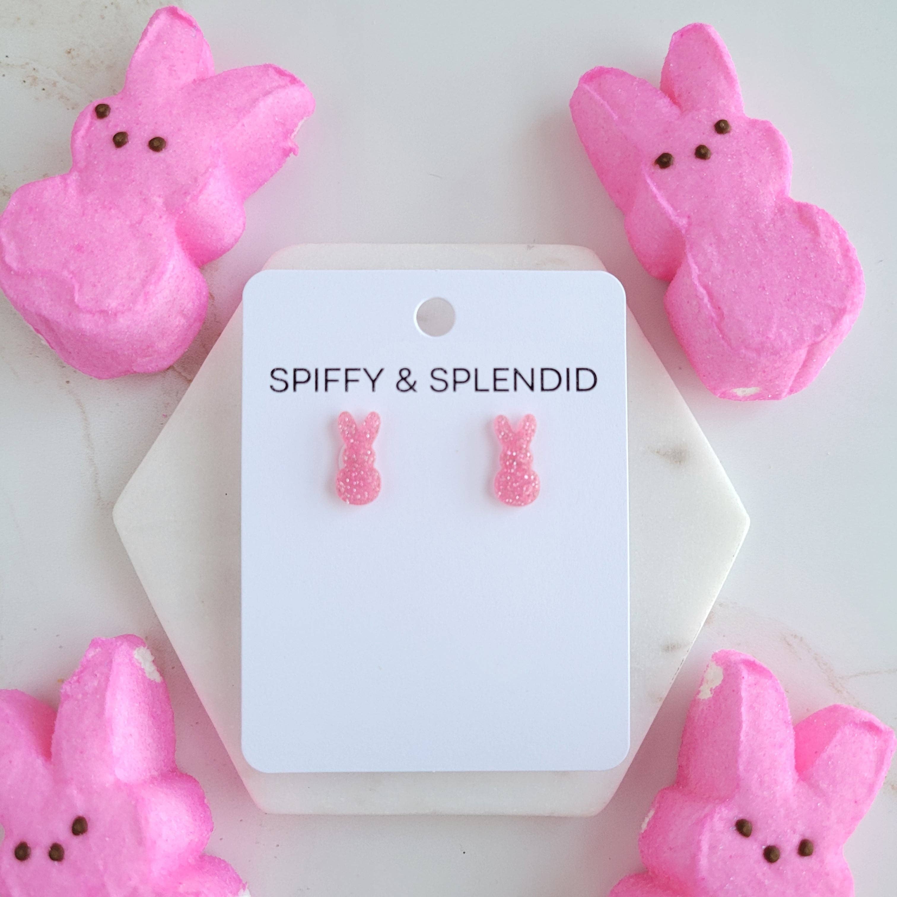 Glitter Bunny Studs