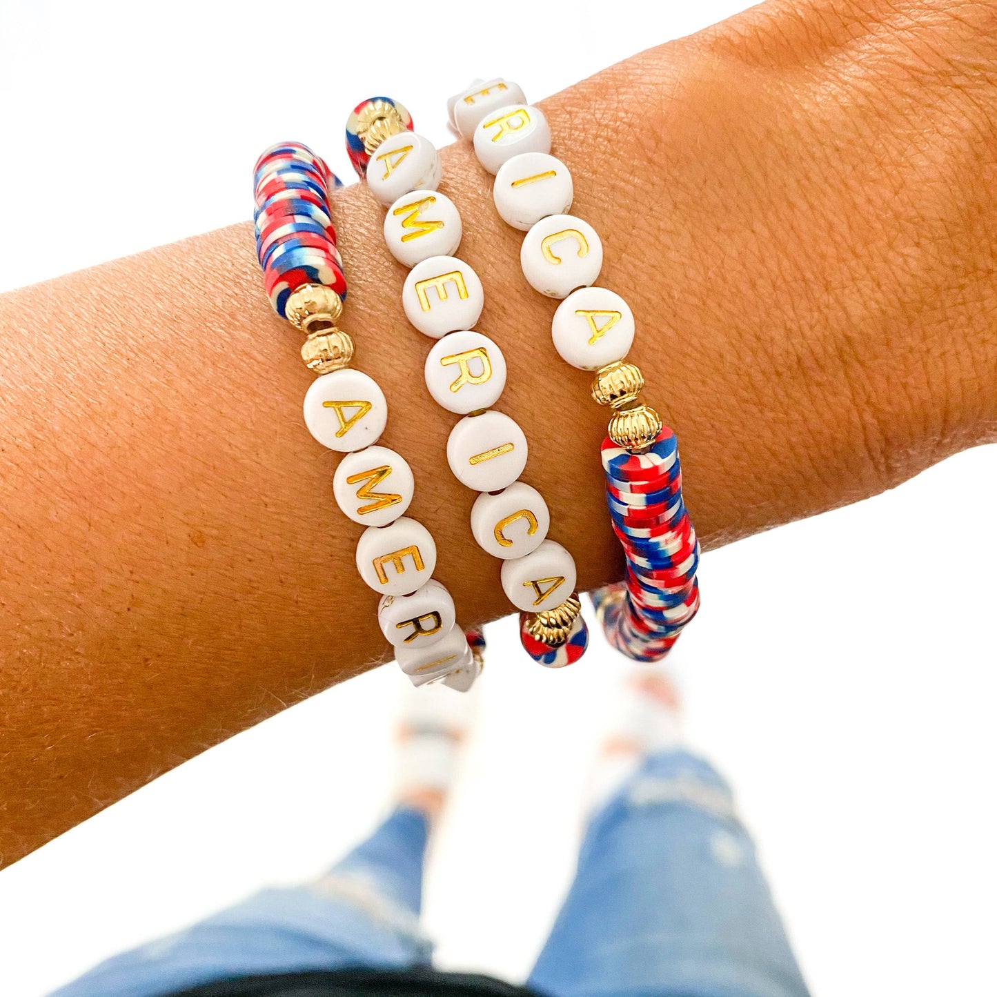 America Beaded Heishi Bracelet