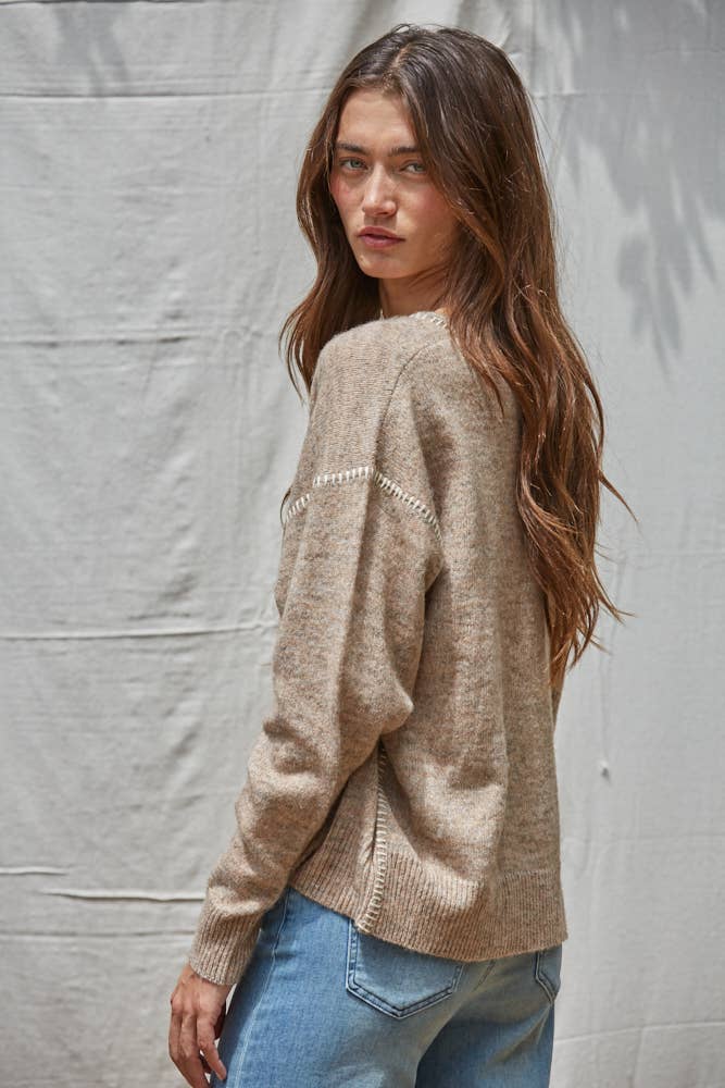 Contrast Stitch Sweater