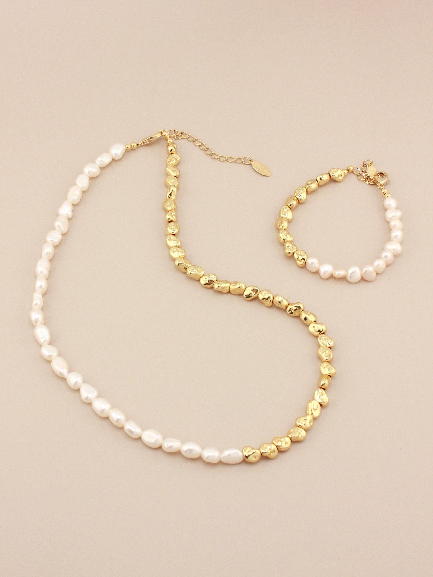 Mini Baroque Half Gold & Pearl Bracelet
