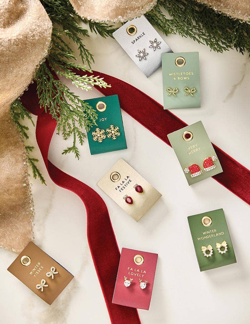 Christmas Tree Holiday Stud Love Earrings