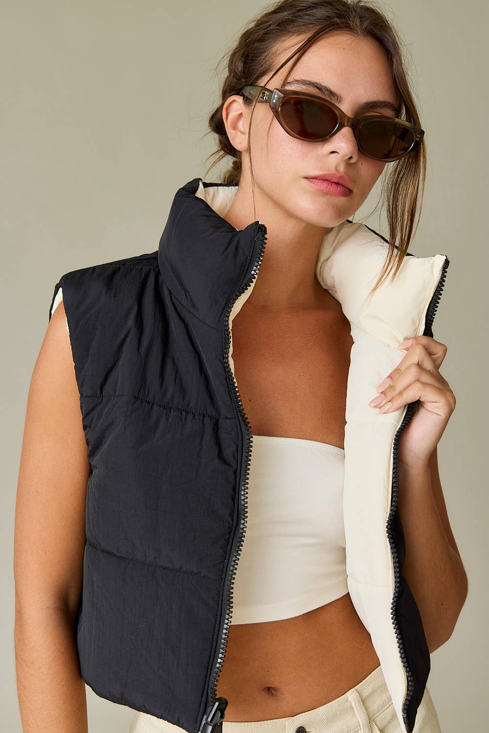 Zariah Crop Puffer Vest