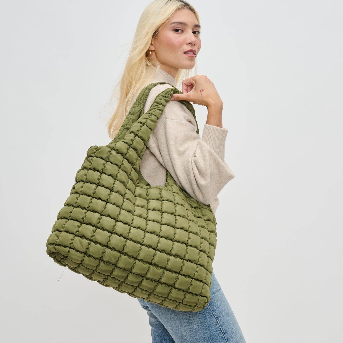 Elevate Quilted Puffer Nylon Hobo