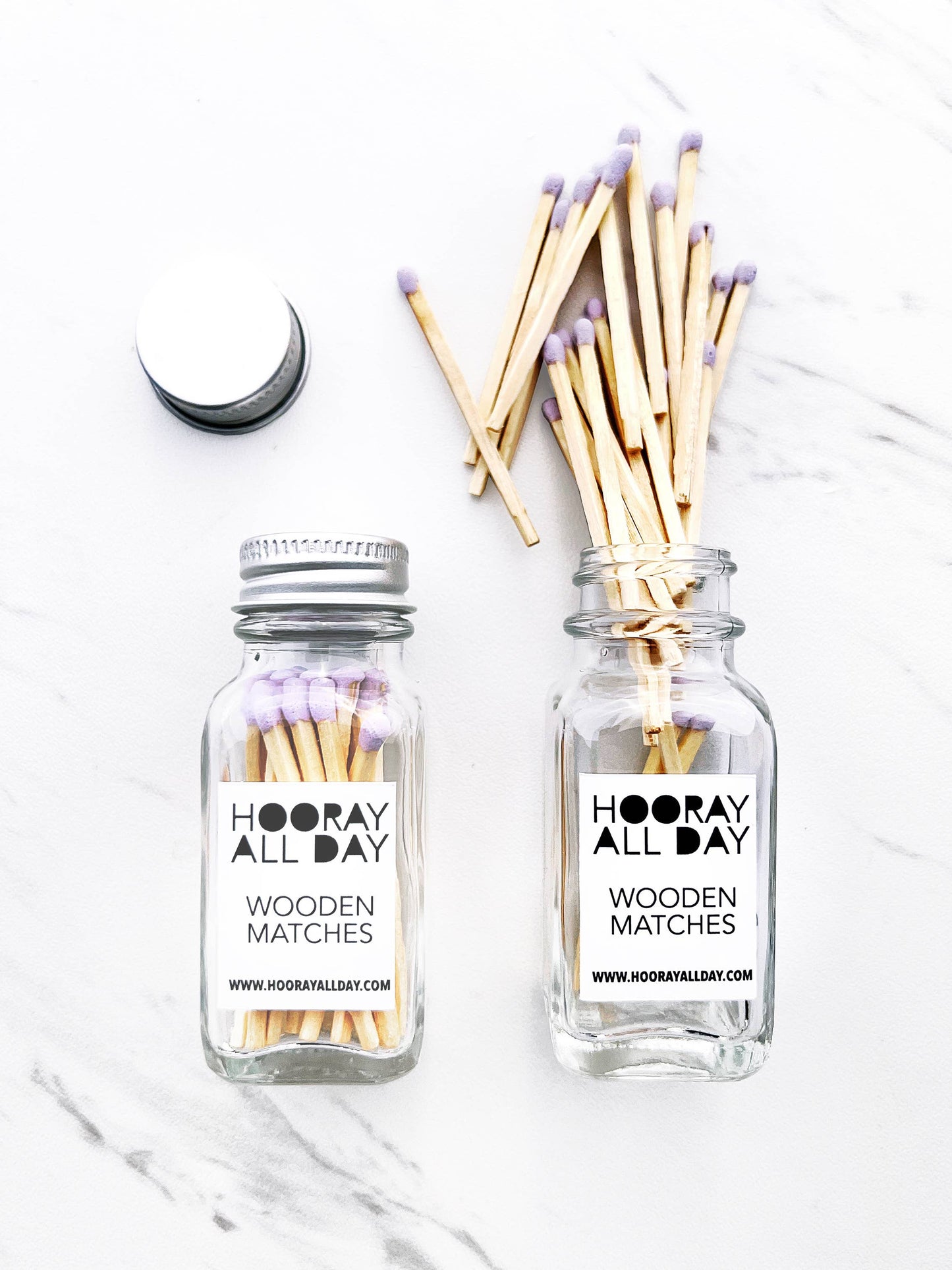 Colorful Wooden Matches In Little Glass Bottle