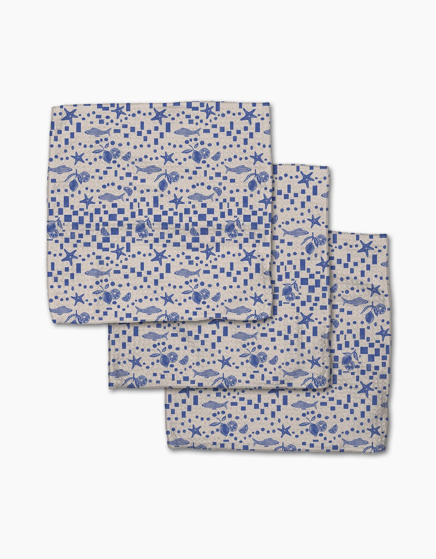 Geometry Santorini Tile Dishcloth Set
