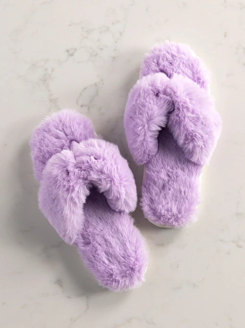 Purple slippers on sale