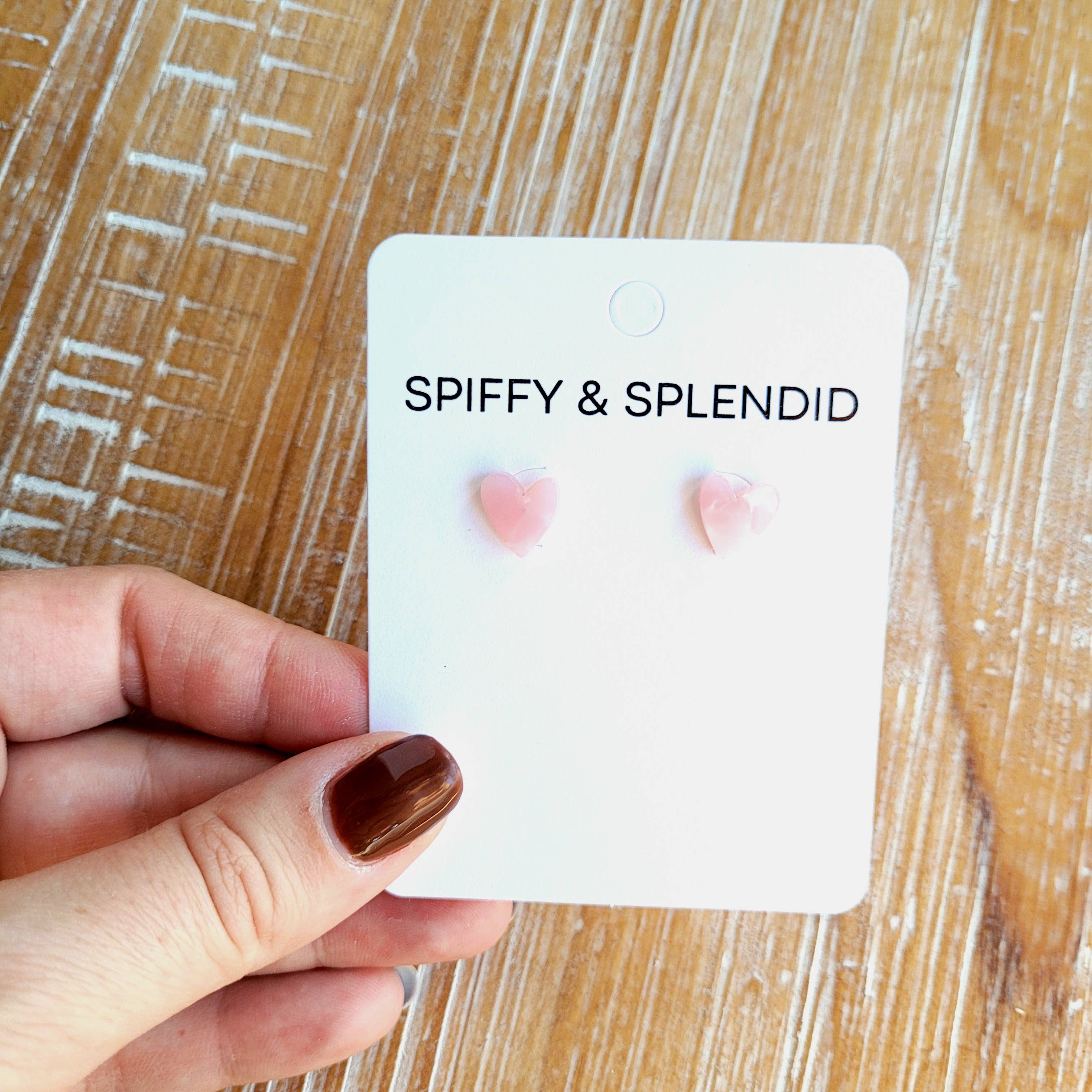 Pink Heart Studs