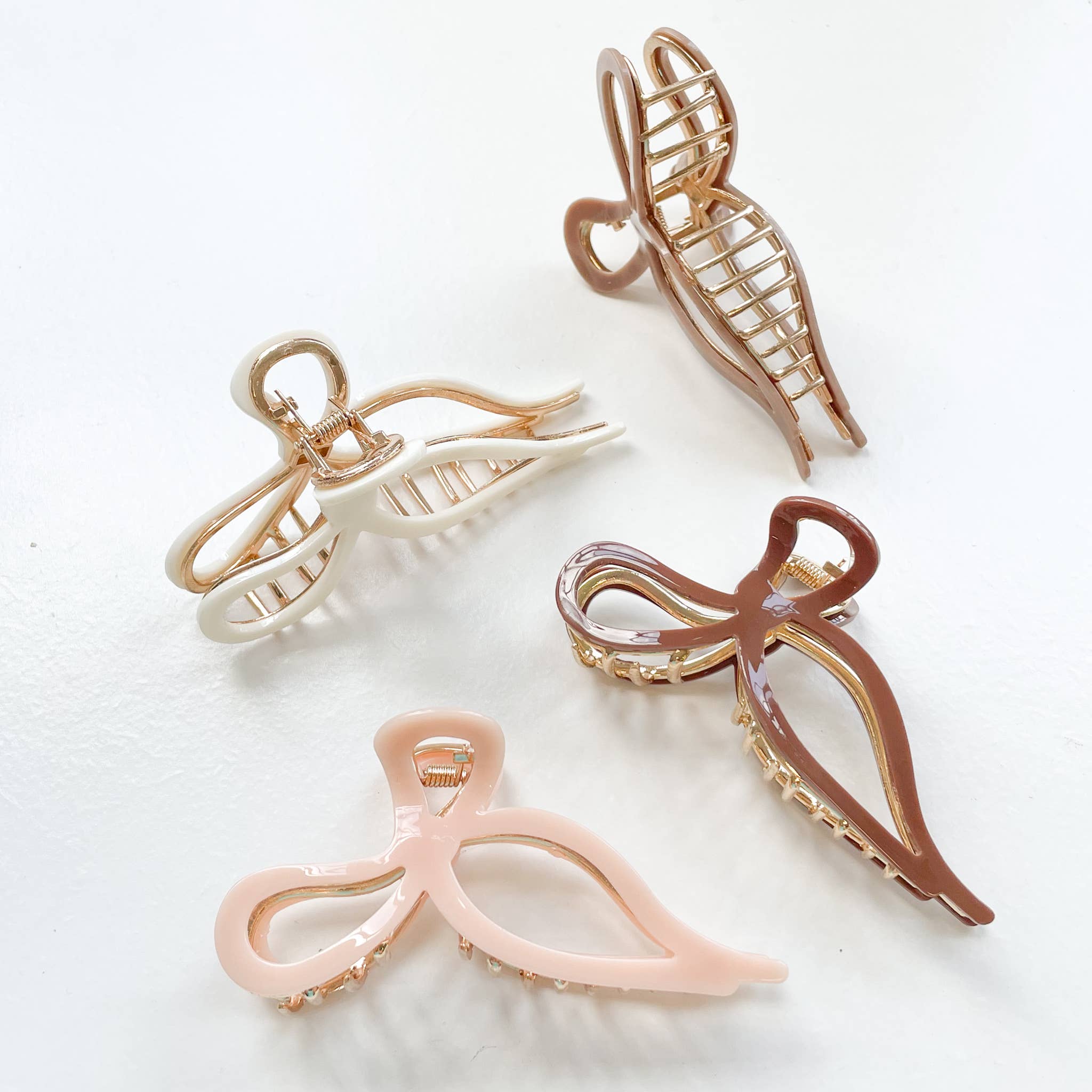 Sabrina Large Ribbon Bow Metal Claw Clip
