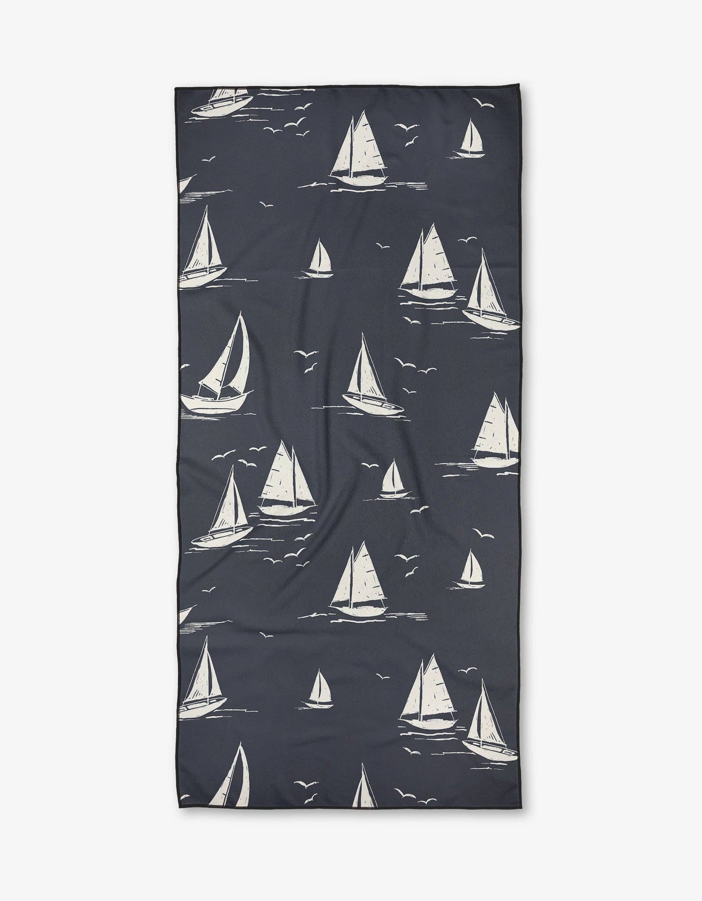 Geometry Navy Race Day Beach Towel