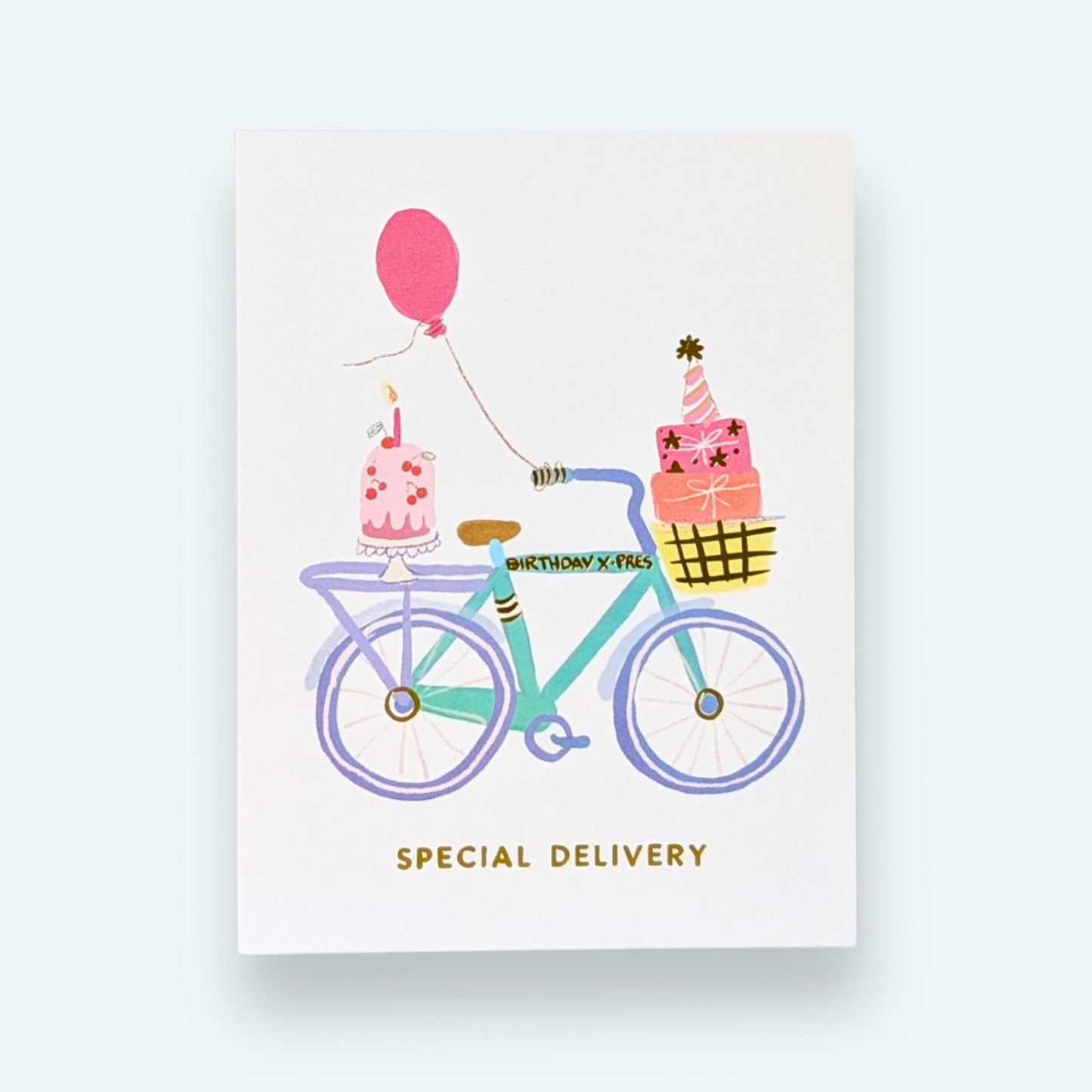 Greeting Card - The Birthday Express Bike