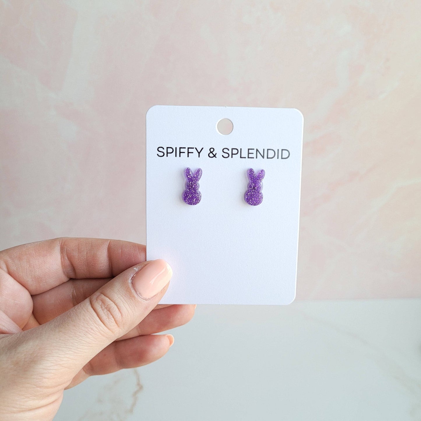 Glitter Bunny Studs
