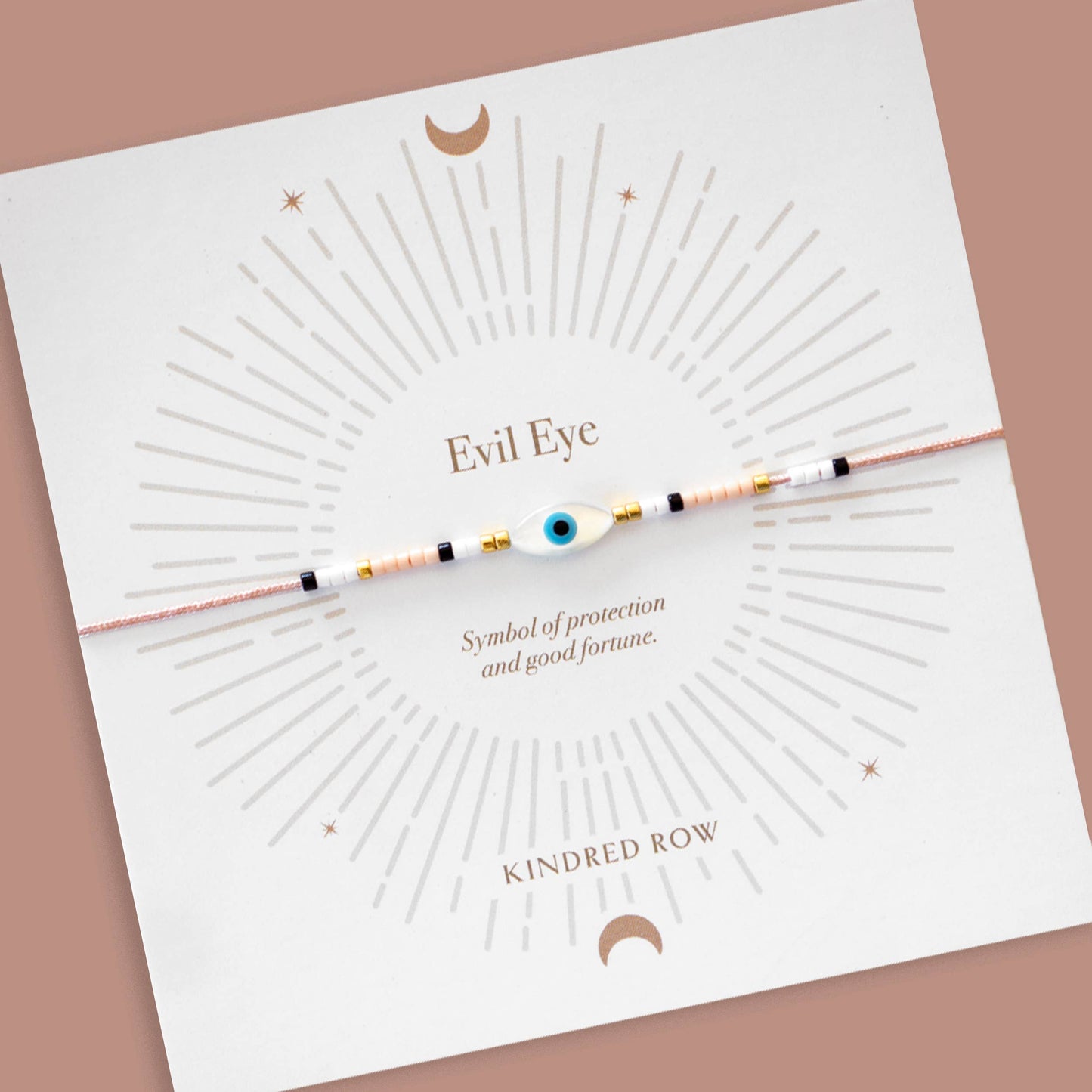 Rose Evil Eye Cord Bracelet