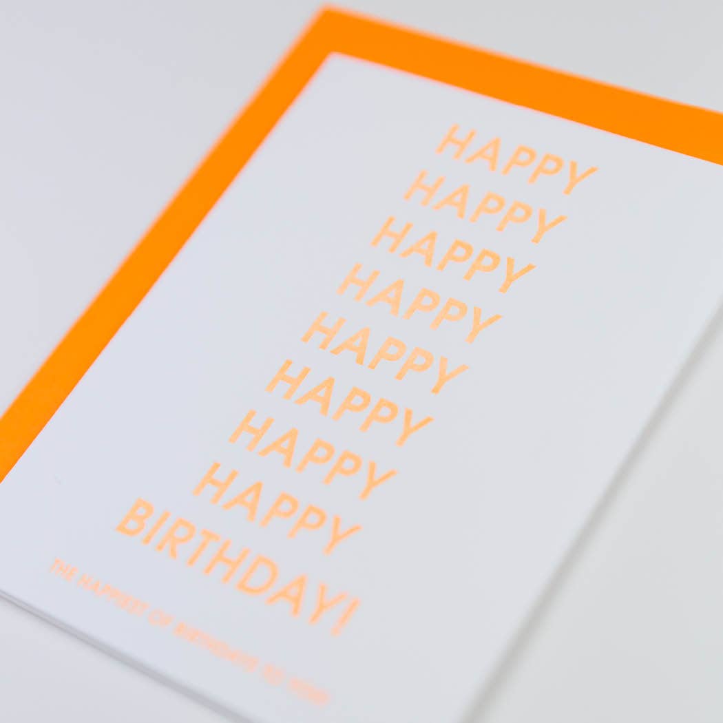 Happiest of Birthdays Letterpress Card