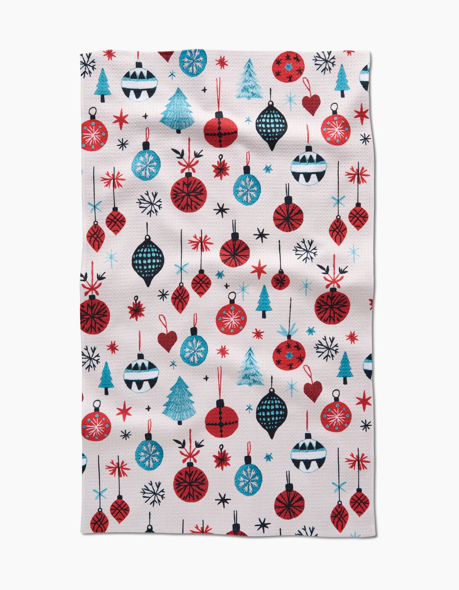 Geometry Embroidered Ornaments Tea Towel