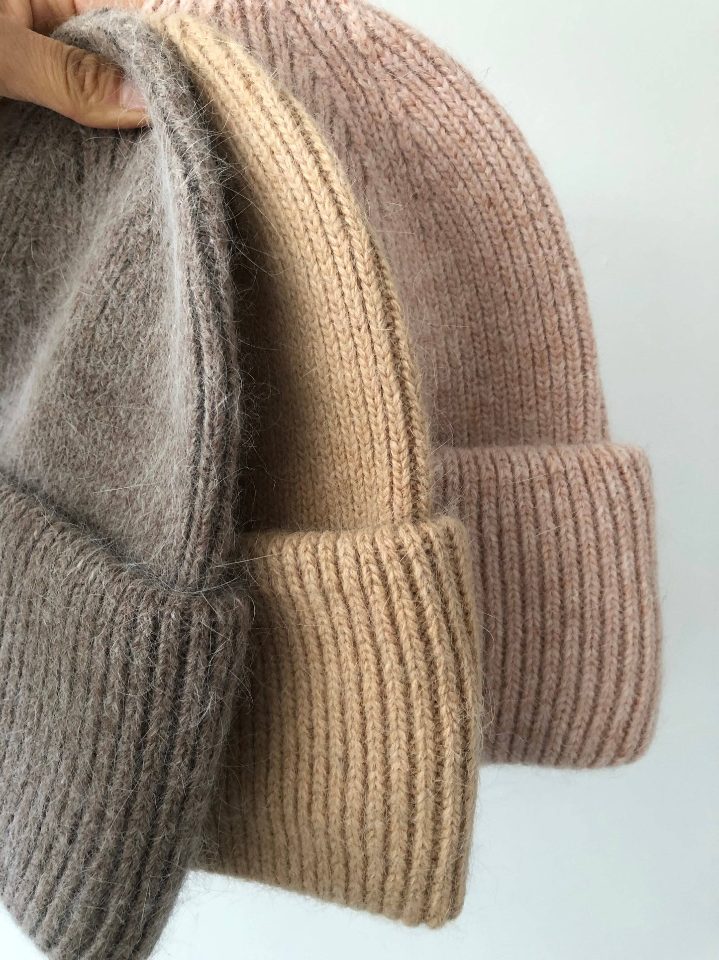 Neutral Angora Beanie