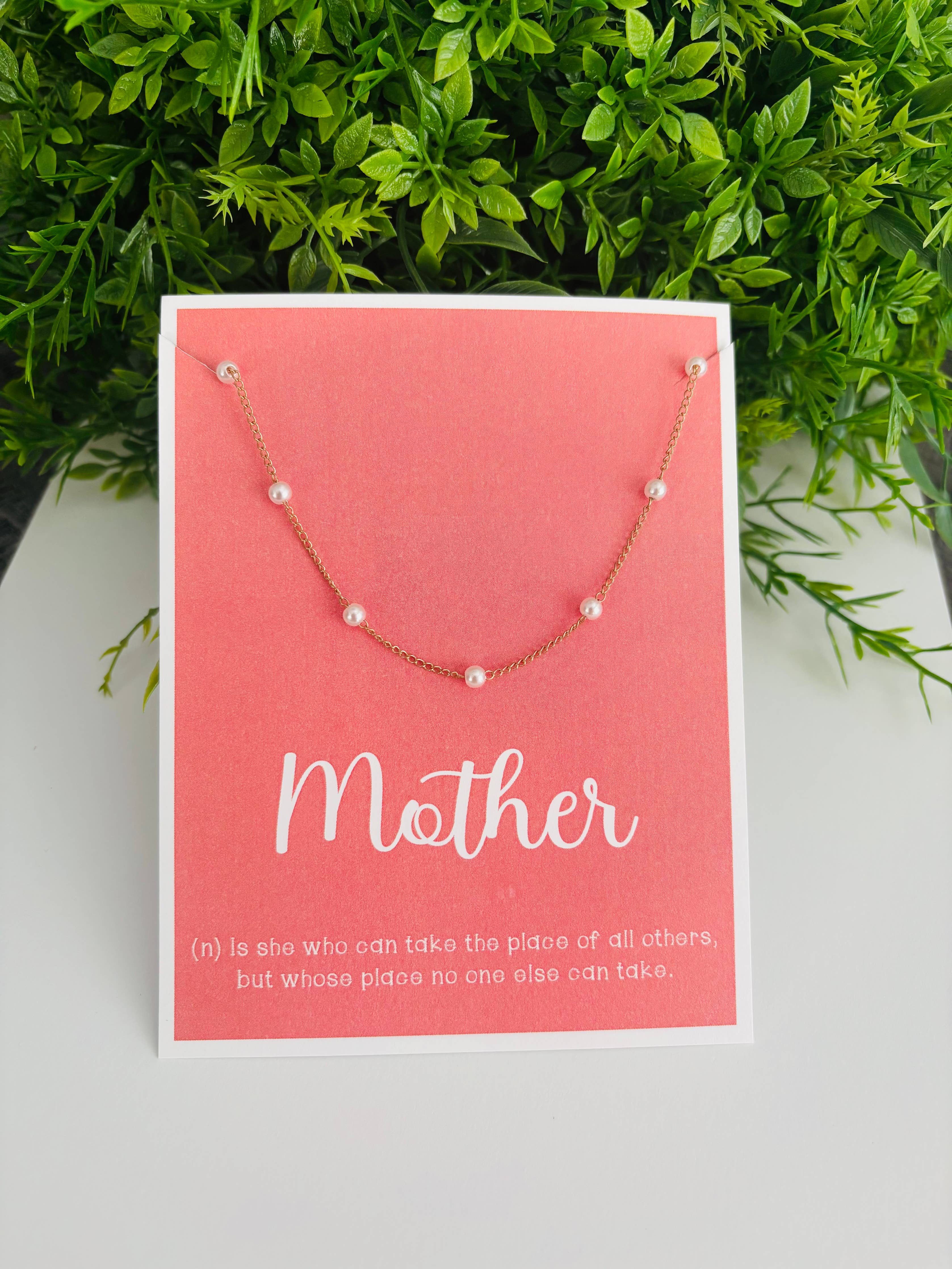 Adjustable  Pearl Necklace & Stationery Card