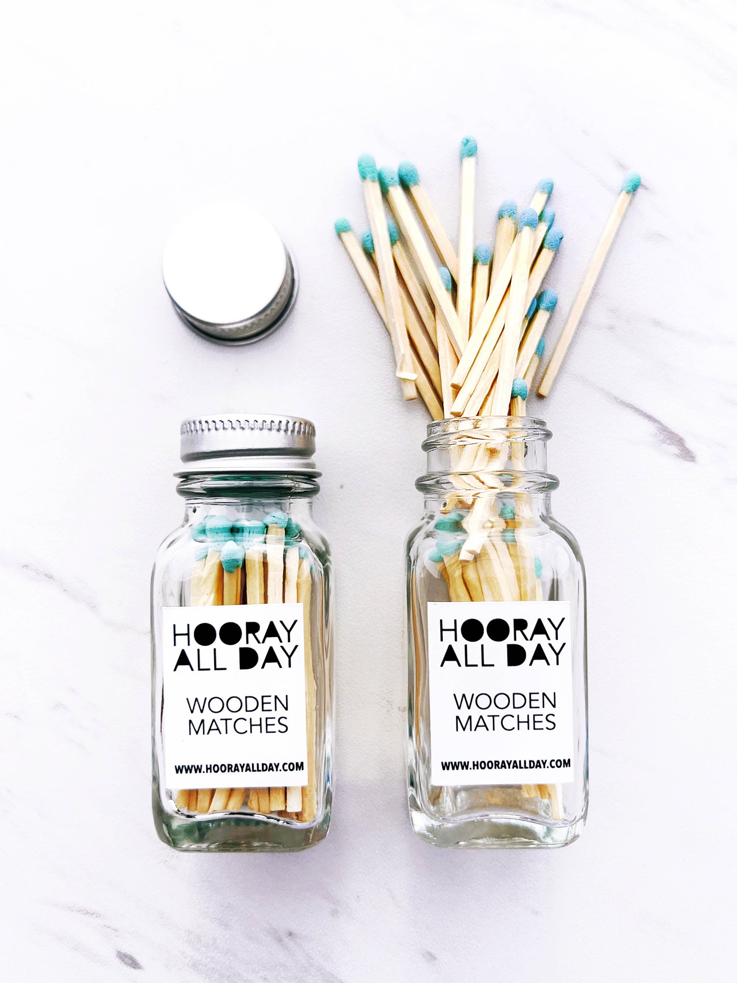 Colorful Wooden Matches In Little Glass Bottle