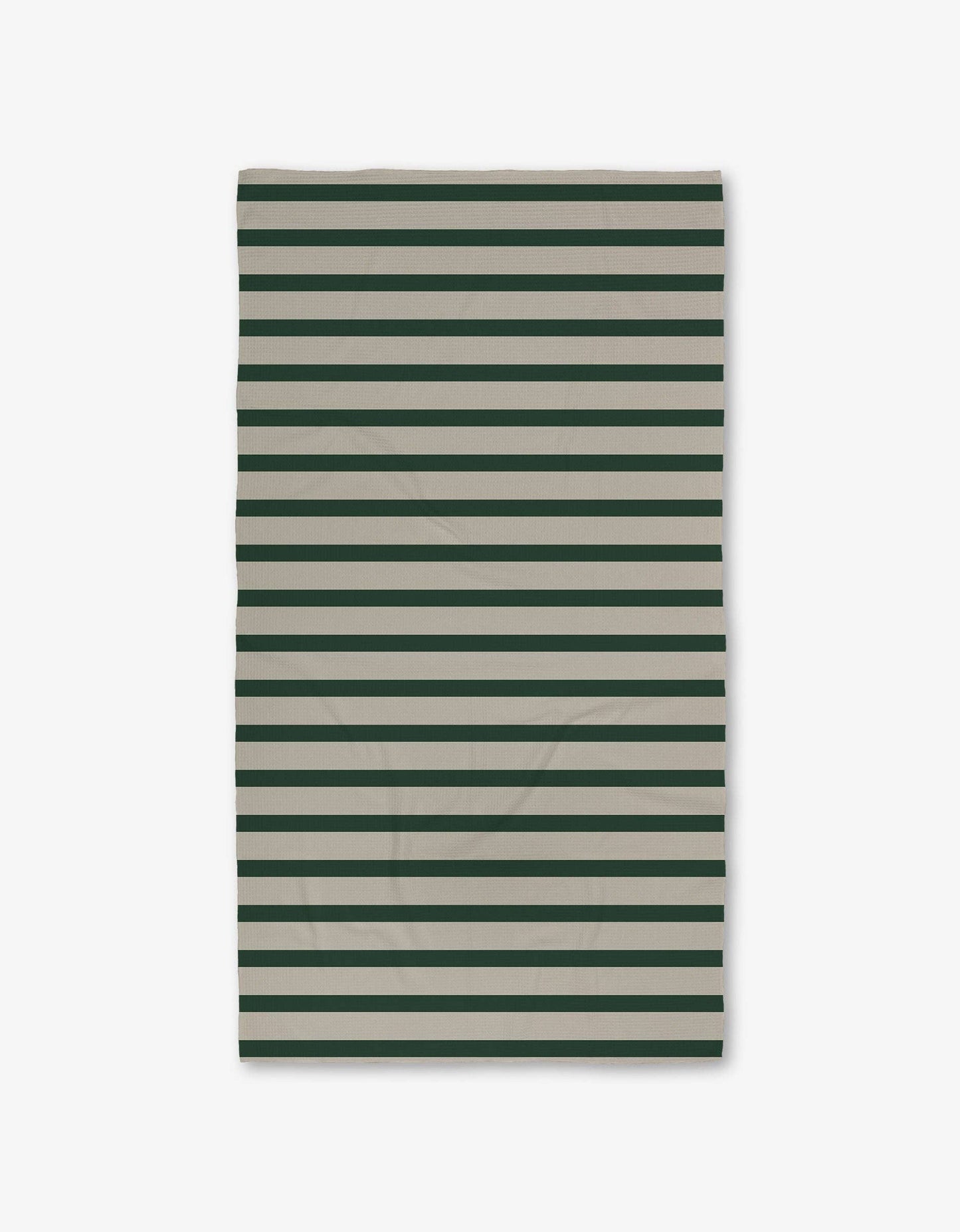 Geometry Deep Green Stripes Luxe Bath Towel