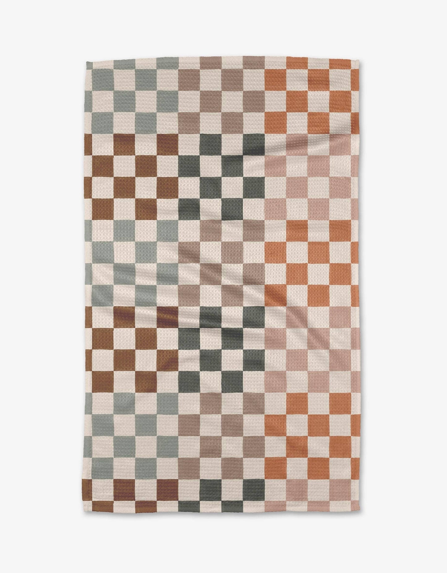 Geometry Autumn Checkers Tea Towel