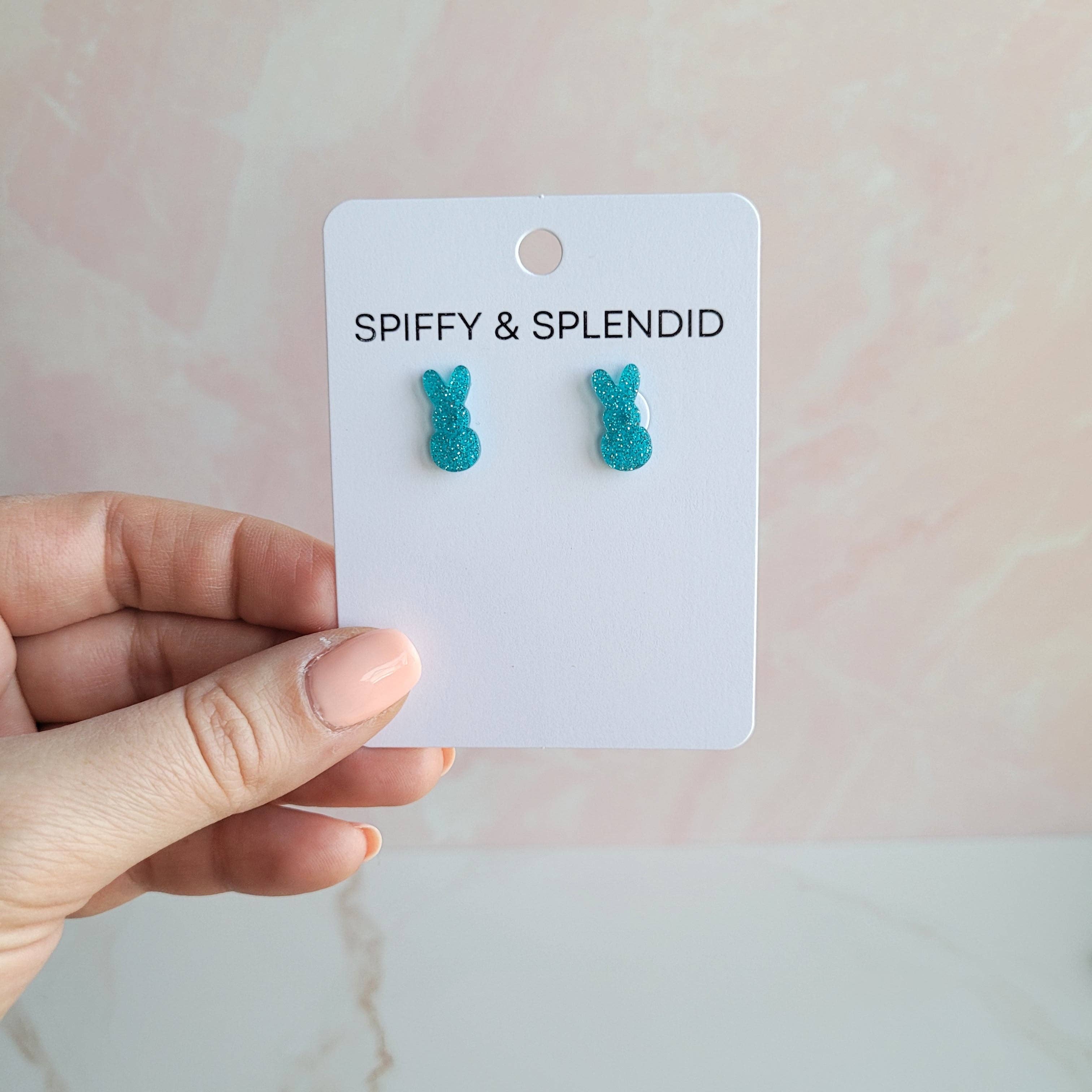 Glitter Bunny Studs