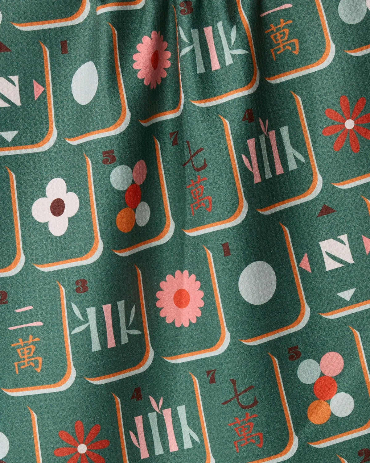 Geometry Moss Tile Toss Tea Towel