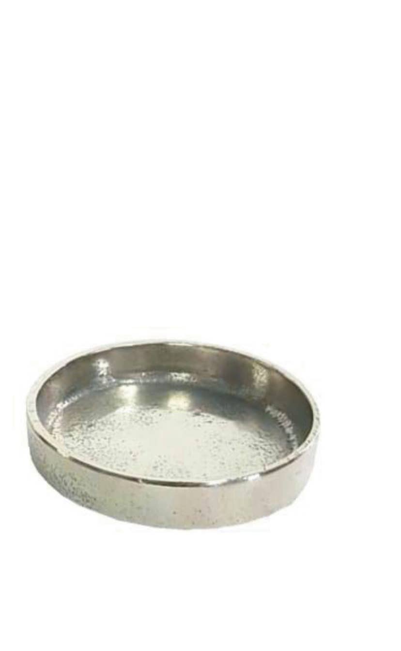 Green Pillar Candle with Aluminum Plate