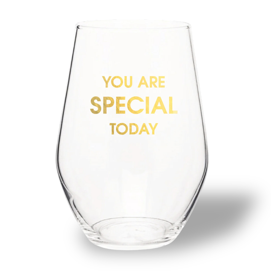 Gold Foil Stemless Wine Glass