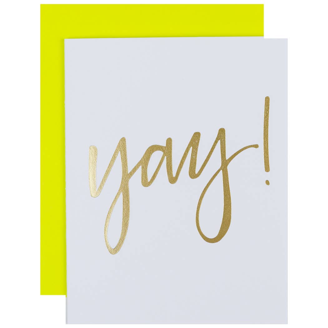 Yay! Letterpress Greeting Card