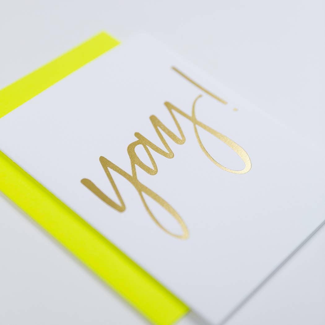 Yay! Letterpress Greeting Card