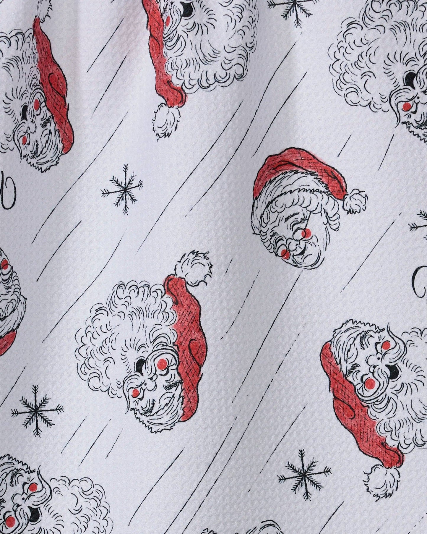 Geometry Claus Family Christmas Tea Towel