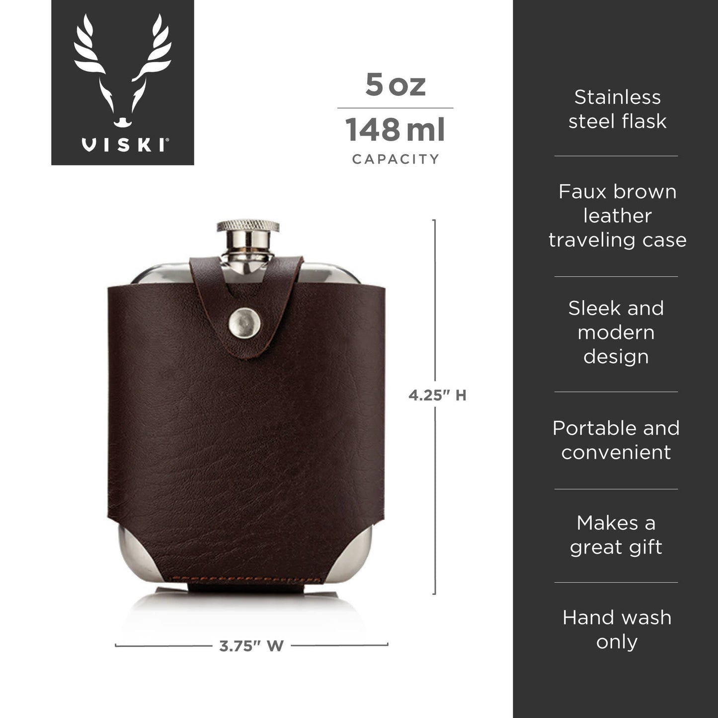 Stainless Steel Flask with Traveling Case