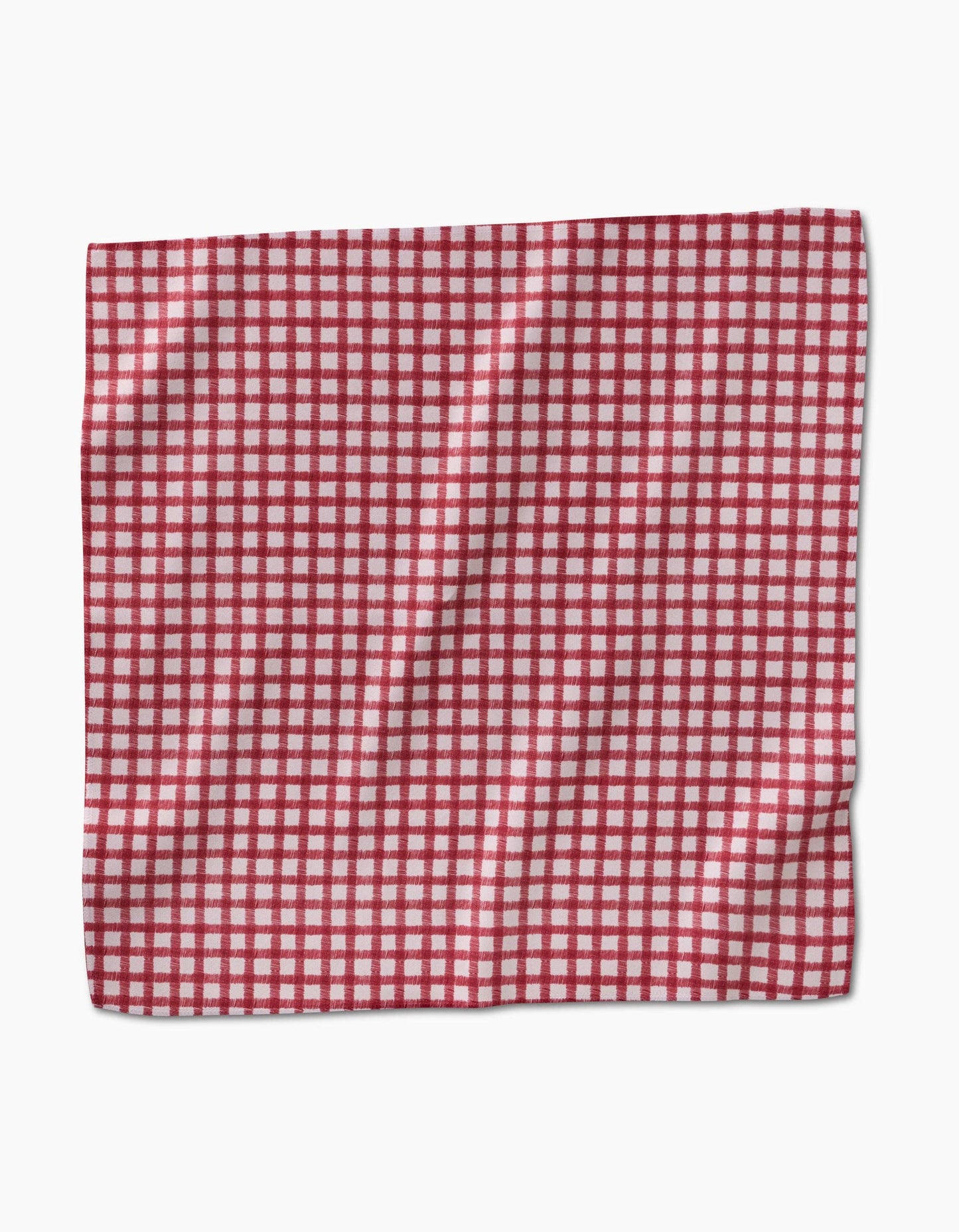 Geometry Fireside Plaid Red Dinner Napkin Set