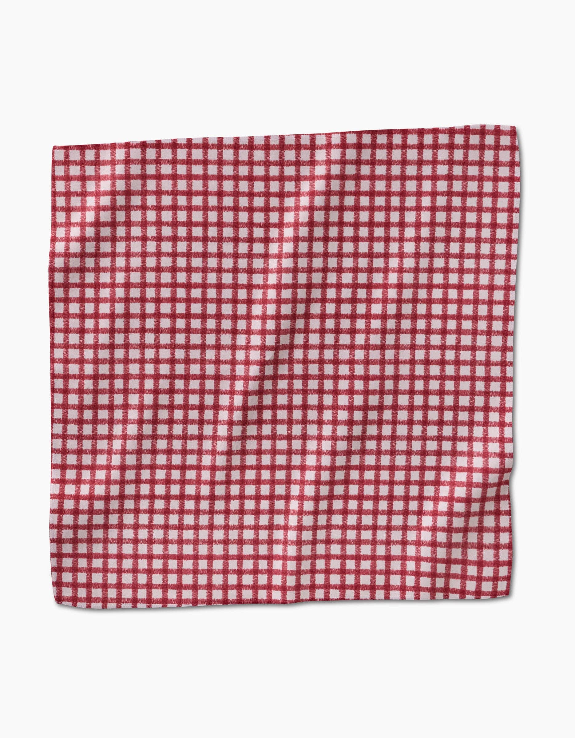 Geometry Fireside Plaid Red Dinner Napkin Set