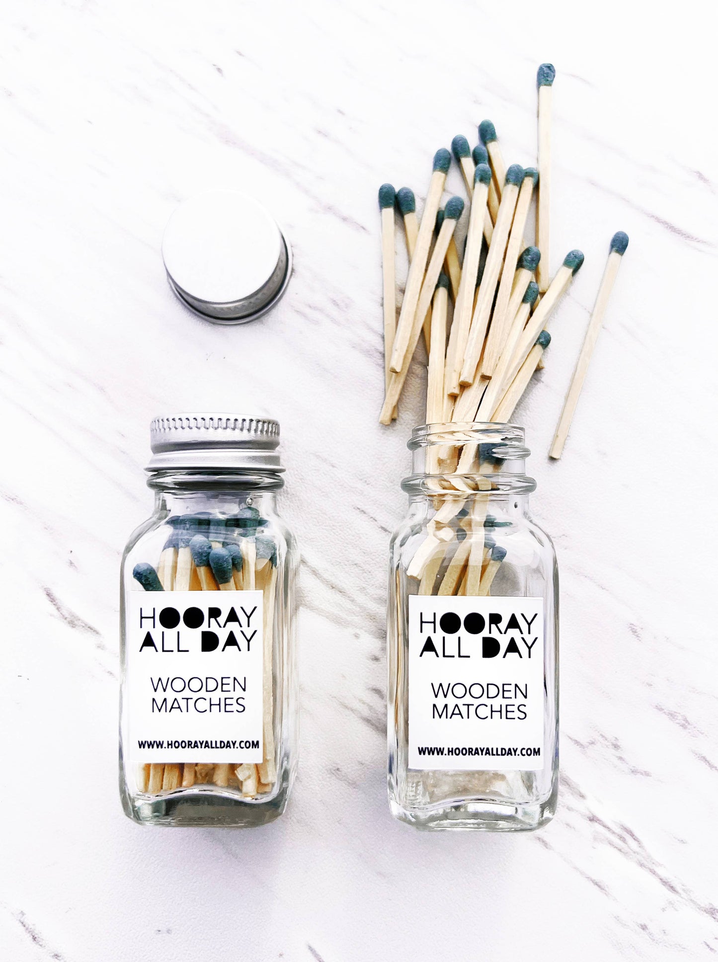 Colorful Wooden Matches In Little Glass Bottle