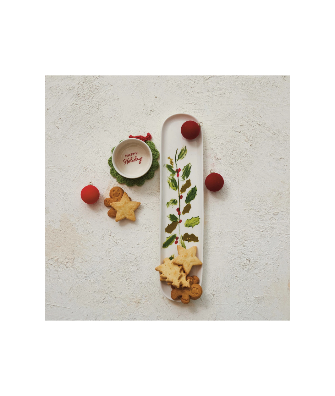 Happy Holidays Stoneware Platter