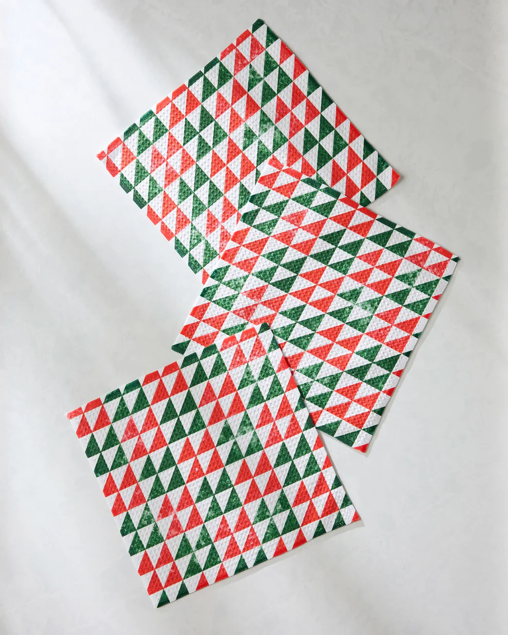 Geometry Christmas Evergreen Dishcloth Set