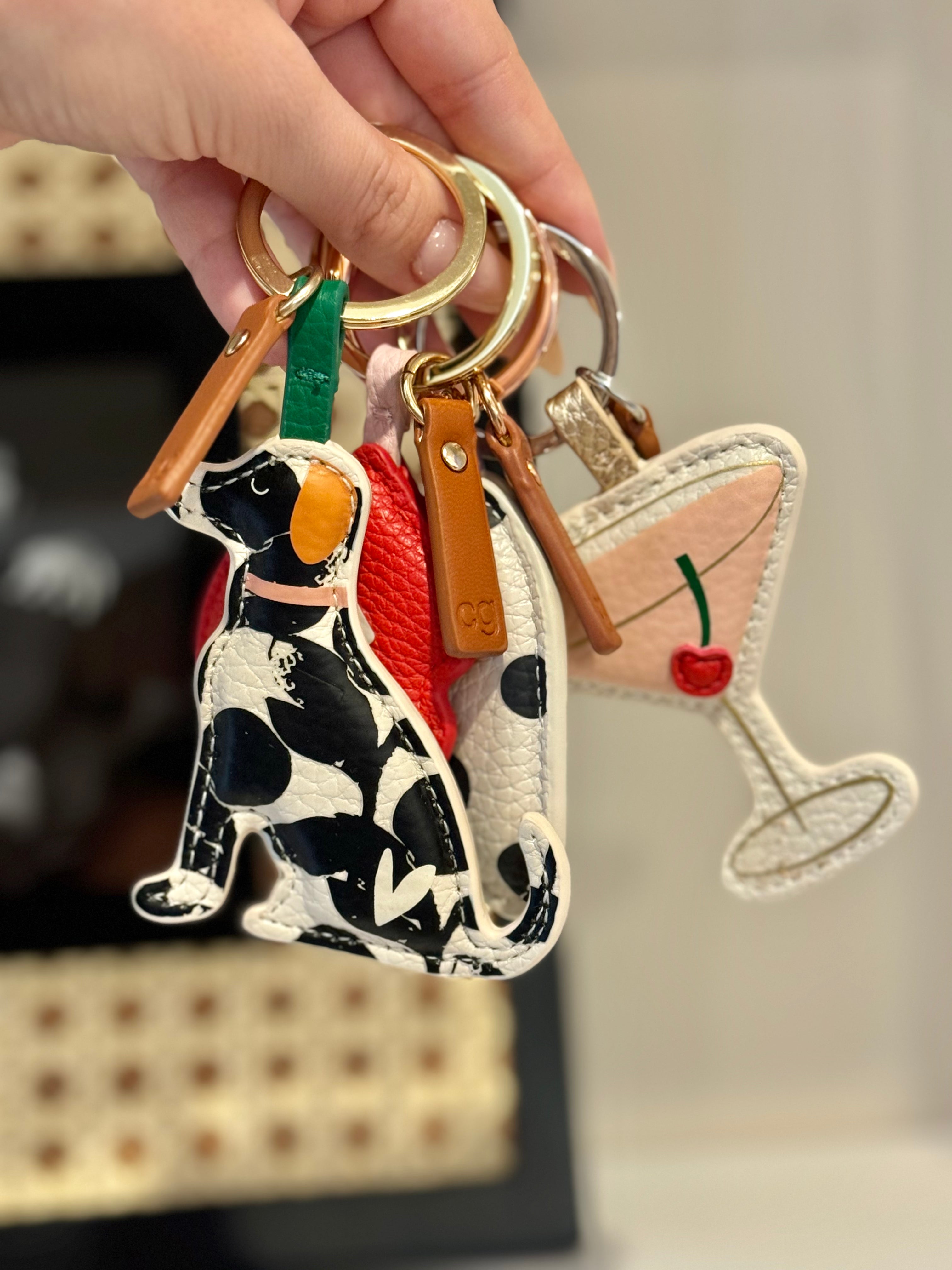 Mono Bloom Lab Dog Novelty Keyring